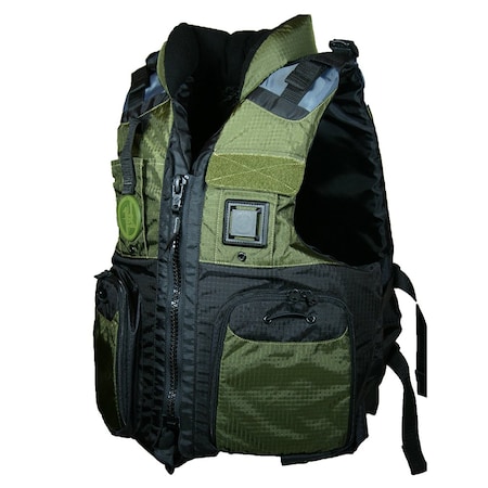 First Watch AV-800 Four Pocket Flotation Vest - OD Green - XXL to3XL AV-800-GN-2XL/3XL